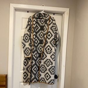 Aztec print long sleeve cardigan